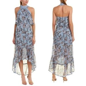 FOXIEDOX Lillian Halter blue Floral Maxi Dress …